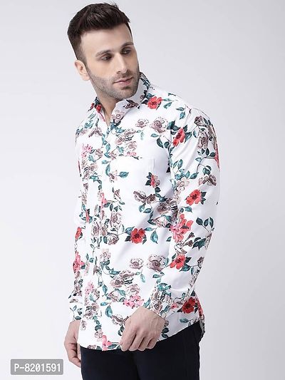 Elegant Cotton Printed Long Sleeves Casual Shirts For Men-thumb0