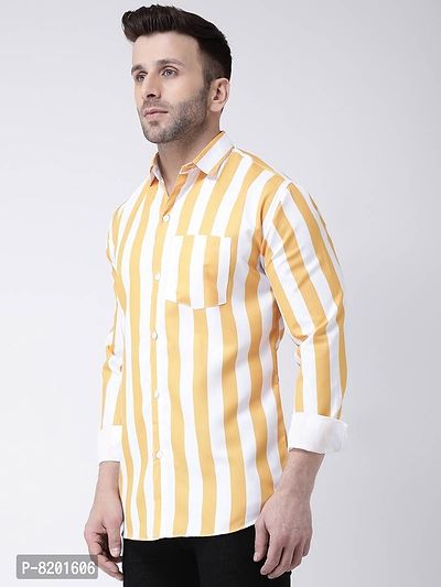 Elegant Cotton Striped Long Sleeves Casual Shirts For Men