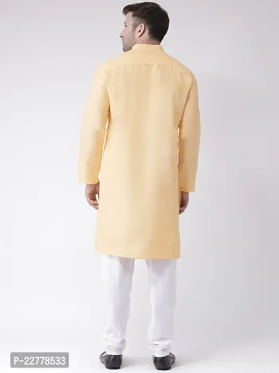 Stylish Fancy Cotton Blend Solid Kurta And Bottom Sets For Men-thumb3