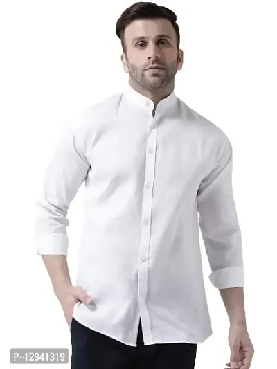 Khadio Men's Full Sleeves White Shirt