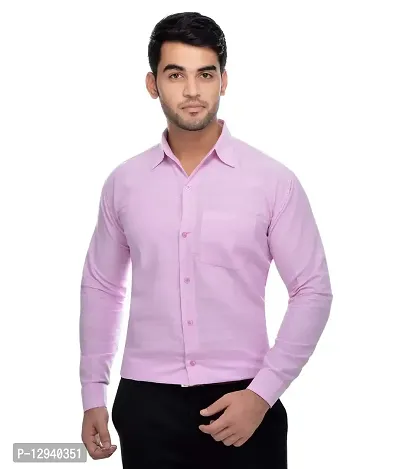 Khadio Men's Full Sleeves Pink Shirt