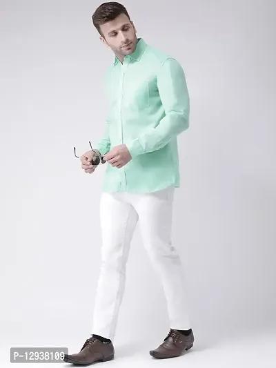 RIAG Men's Linen A1 Full Shirt Green-thumb4