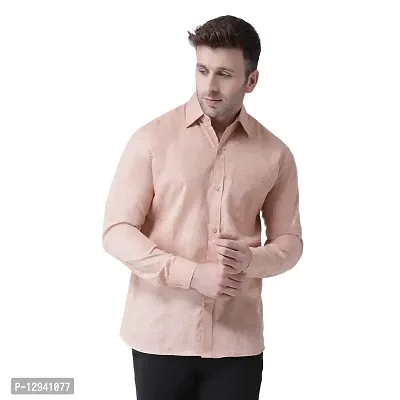 KHADIO Men's Linen R1 Full Shirt Beige