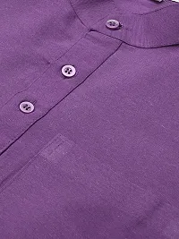 RIAG Men's Half Sleeves Purple 1 Short Kurta-thumb1