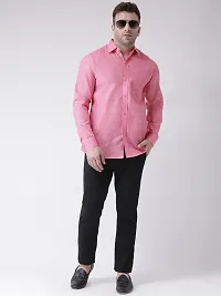 KHADIO Men's Linen S1 Full Shirt Pink-thumb3