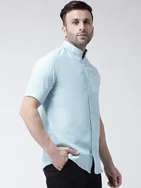RIAG Men's Chinese Neck Half Sleeves Sky Blue Shirt-thumb2