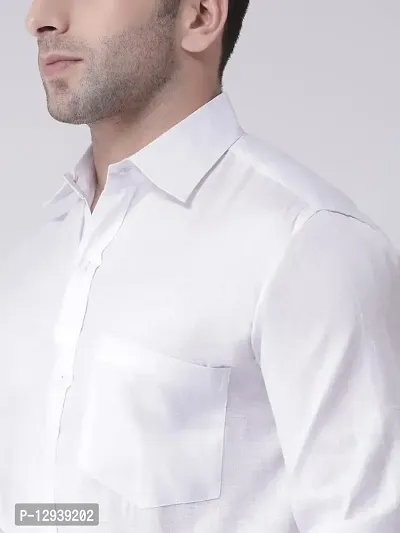 RIAG Men's Linen M1 Full Shirt White-thumb5