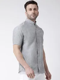 RIAG Men's Chinese Neck Half Sleeves Grey Shirt-thumb2