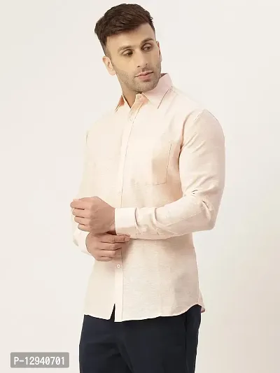 RIAG Men's Casual Peach Full Sleeves Shirt-thumb3