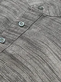 RIAG Men's Half Sleeves Clay Grey Textured Short Kurta-thumb1