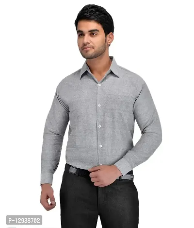 Khadio Men's Full Sleeves Grey Shirt