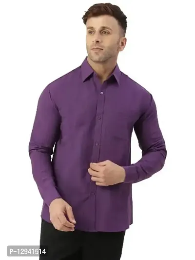 KHADIO Men's Purple Full Shirt