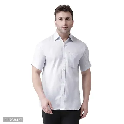 RIAG Men's Casual Linen M1 Half Sleeves Shirt White