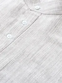 RIAG Men's Half Sleeves Grey Textured Short Kurta-thumb1