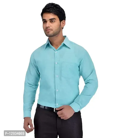 Khadio Men's Full Sleeves Sky Blue Shirt
