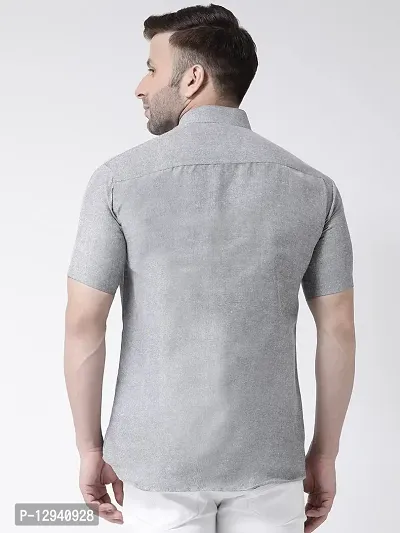 RIAG Men's Chinese Neck Half Sleeves Grey Shirt-thumb4