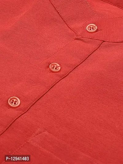 RIAG Men's Half Sleeves Red 1 Short Kurta-thumb2