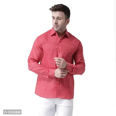 RIAG Men's Linen C1 Full Shirt Red