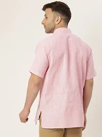 RIAG Men's Half Sleeves Pink 1 Textured Short Kurta-thumb3