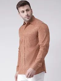 RIAG Men's Linen E1 Full Shirt Brown-thumb1