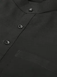 RIAG Men's Half Sleeves Black Short Kurta-thumb1