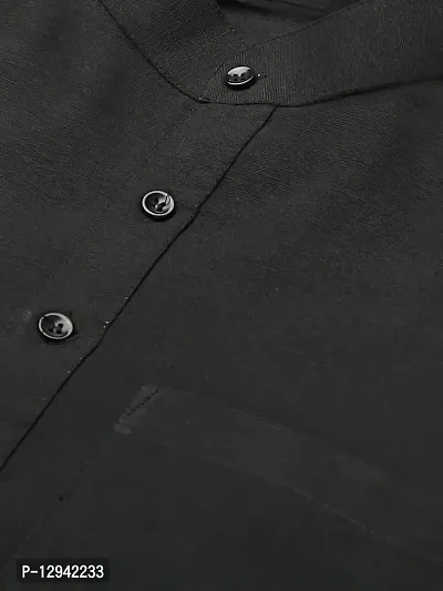 RIAG Men's Half Sleeves Black Short Kurta-thumb2