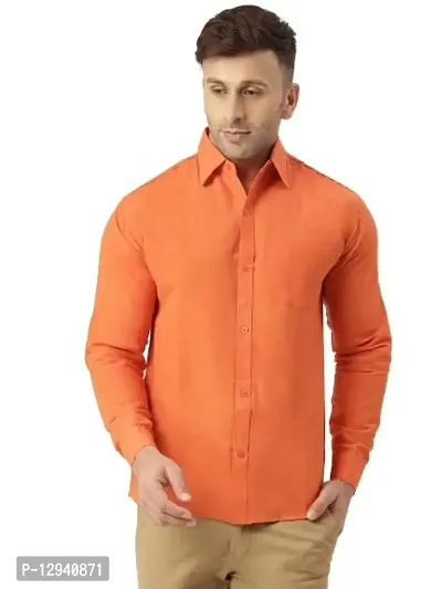 RIAG Men's Casual Orange Full Sleeves Shirt