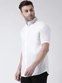 RIAG Men's Chinese Neck Half Sleeves White Shirt-thumb1