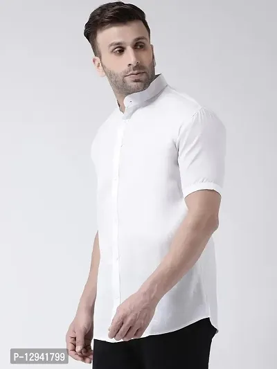 RIAG Men's Chinese Neck Half Sleeves White Shirt-thumb2