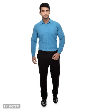 Khadio Men's Full Sleeves Firozi Shirt Blue-thumb3