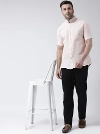 Khadio Men's Half Sleeves Peach Shirt-thumb4