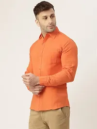 KHADIO Men's Orange Full Shirt-thumb2