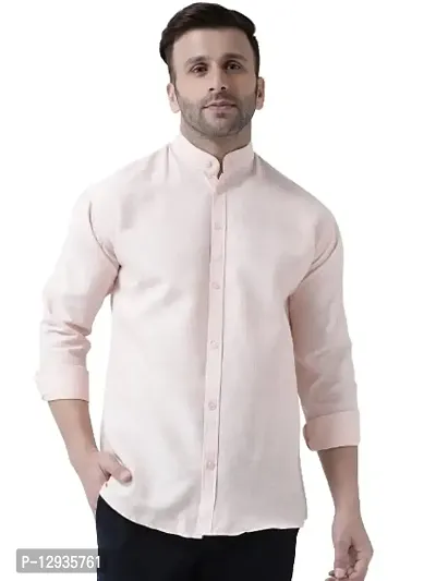 Khadio Men's Full Sleeves Peach Shirt