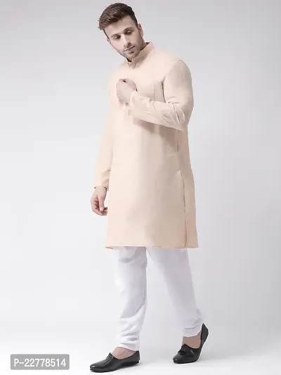 Stylish Fancy Cotton Blend Solid Kurta And Bottom Sets For Men-thumb2