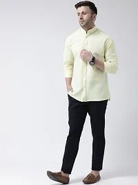 Khadio Men's Full Sleeves Lemon Yellow Shirt-thumb4