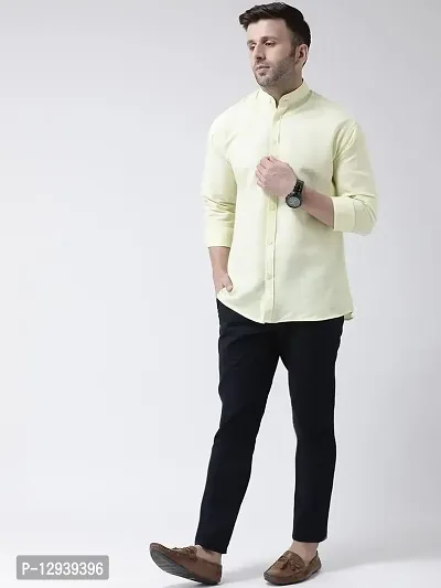 Khadio Men's Full Sleeves Lemon Yellow Shirt-thumb5