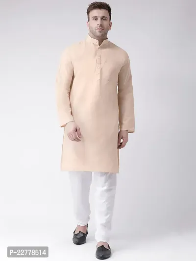 Stylish Fancy Cotton Blend Solid Kurta And Bottom Sets For Men-thumb0