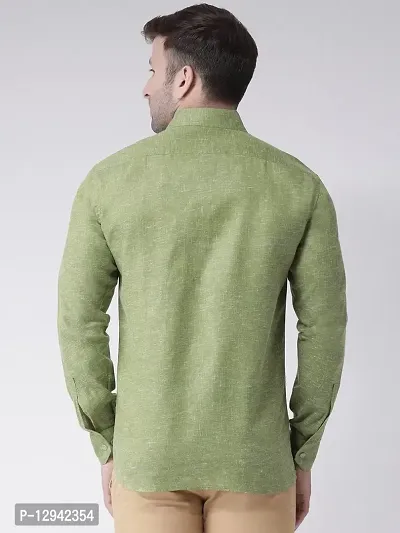 RIAG Men's Linen Q1 Full Shirt Green-thumb3