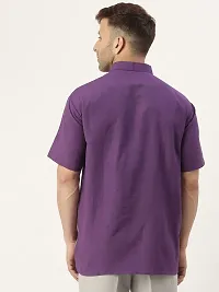 RIAG Men's Half Sleeves Purple 1 Short Kurta-thumb3