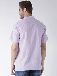RIAG Men's Half Sleeves Purple Textured Short Kurta-thumb2
