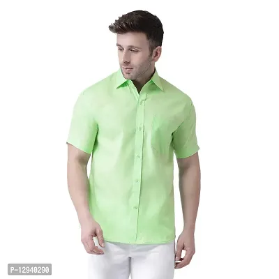RIAG Men's Casual Linen G1 Half Sleeves Shirt Green
