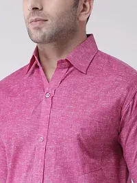 KHADIO Men's Linen K1 Half Shirt Purple-thumb4