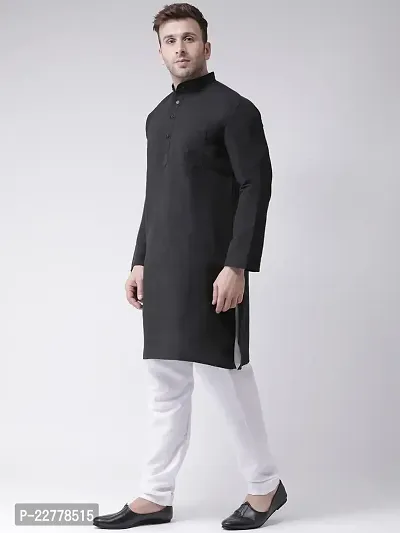 Stylish Fancy Cotton Blend Solid Kurta And Bottom Sets For Men-thumb2