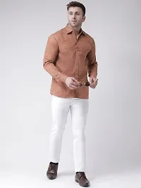 RIAG Men's Linen E1 Full Shirt Brown-thumb3