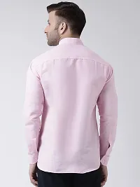 RIAG Men's Chinese Neck Full Sleeves Pink Shirt-thumb3