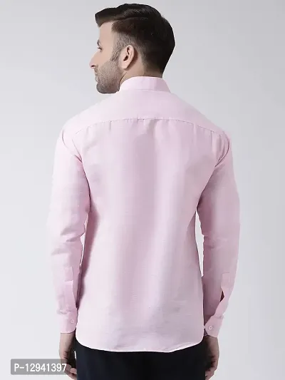 RIAG Men's Chinese Neck Full Sleeves Pink Shirt-thumb4