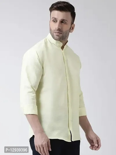 Khadio Men's Full Sleeves Lemon Yellow Shirt-thumb3