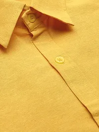KHADIO Men's Mustard Full Shirt-thumb1