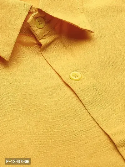 KHADIO Men's Mustard Full Shirt-thumb2