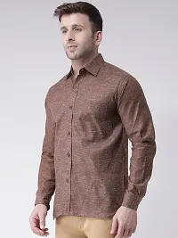 RIAG Men's Linen P1 Full Shirt Brown-thumb1